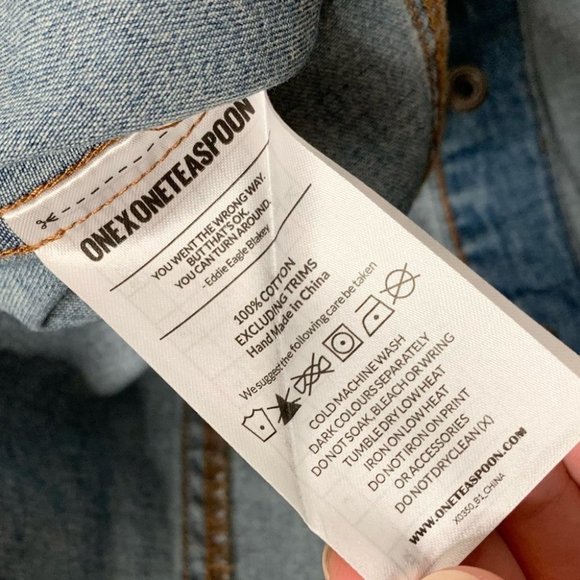 One Teaspoon Zeppelin Savannah Chambray Denim Shirt Button Down Distressed - Picture 12 of 16